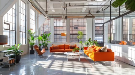 bright and modern warehouse with big windows and nice light