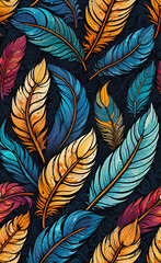 Abstract background with artistic image of feathers, beautiful painting for interior decoration, interior design, vector illustration,