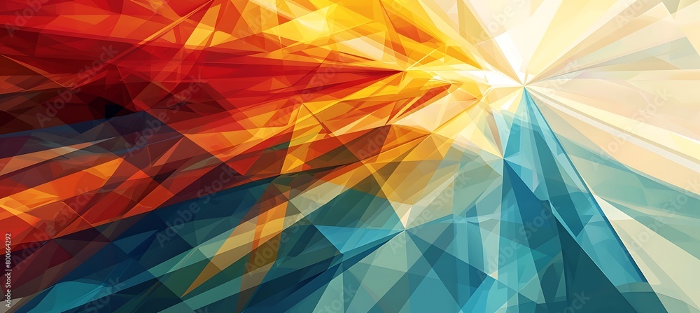 Poster mesmerizing prism pattern: captivating minimalist design with a play of light and color