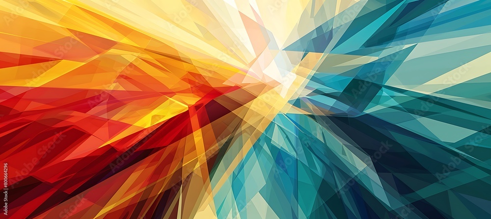 Poster mesmerizing prism pattern: captivating minimalist design with a play of light and color