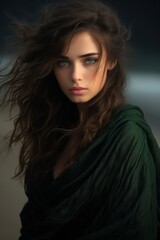 Fototapeta premium Captivating Portrait of a Mysterious Woman