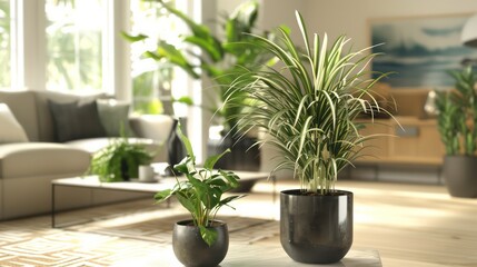interior purifying plants in nice interiors