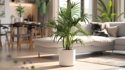 Obraz premium interior purifying plants in nice interiors