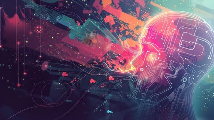 image of a background image of an AI tool theme, fresh and refreshing colors
