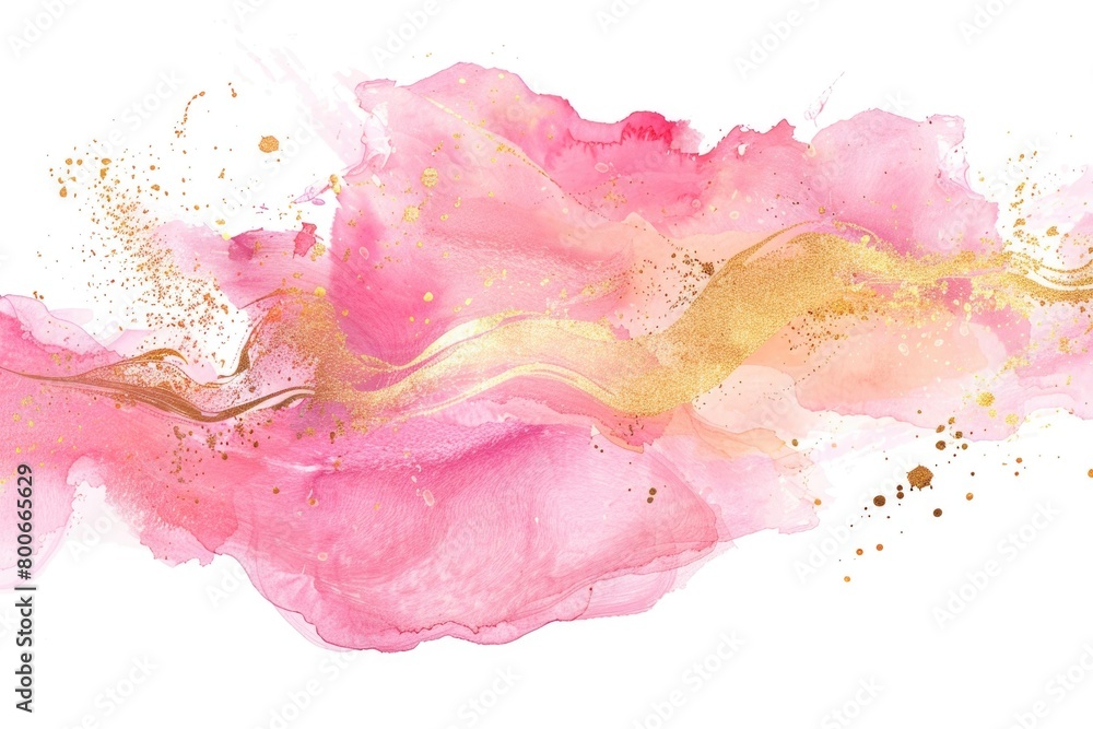 Aufkleber vibrant abstract painting with pink and gold accents. perfect for adding a pop of color to any desig