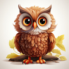 Watercolor Owl vector, clipart Illustration, Generative Ai