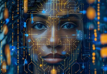 a portrait of a woman with an ai interface