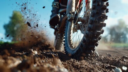 A person riding a dirt bike. Suitable for outdoor sports concept