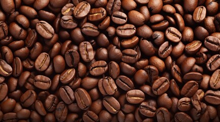 Close-up of roasted coffee beans