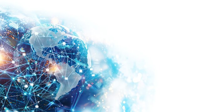 image of a digital world of opportunities in a white background