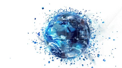 image of a digital world of opportunities in a white background