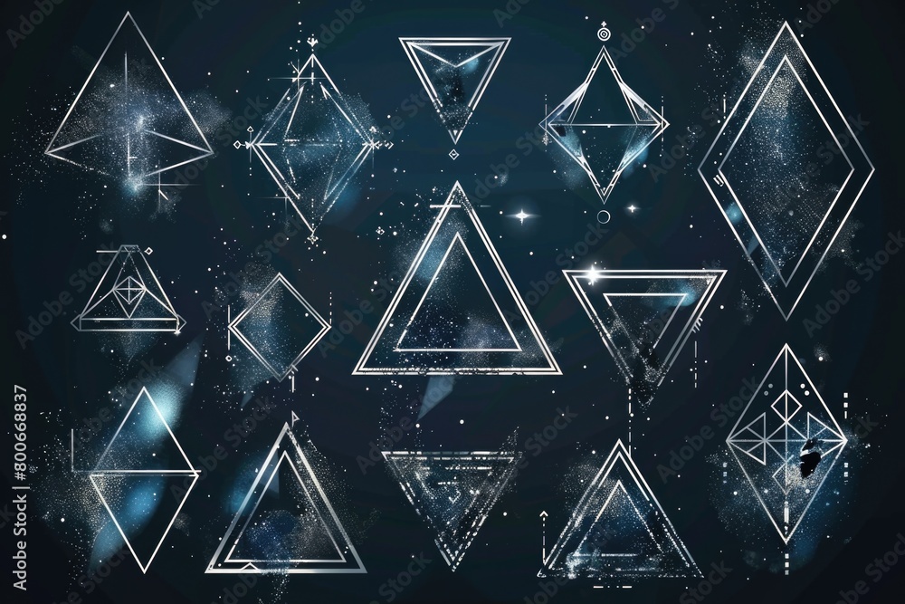 Aufkleber abstract geometric shapes on a dark background. suitable for graphic design projects