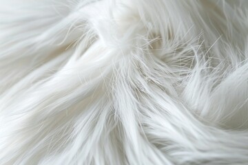 Detailed close-up of white fur texture, perfect for backgrounds