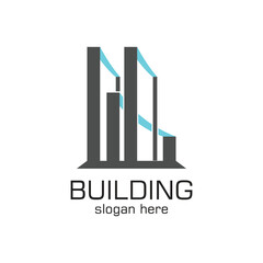 Building logo design simple concept Premium Vector