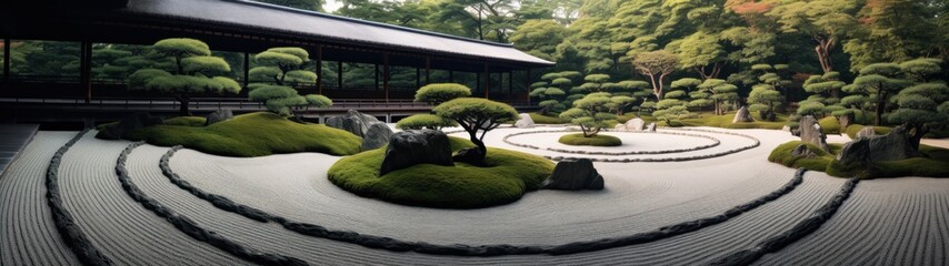 Serene Japanese garden landscape