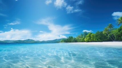 Fototapeta na wymiar Tropical beach paradise with crystal clear waters