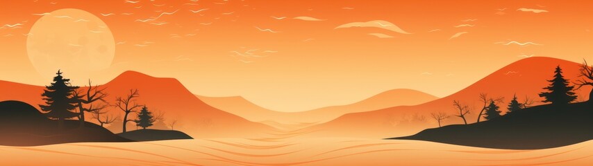 Serene desert landscape at sunset