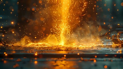 The Art of Manufacturing: Intense Machine Sparks in Action