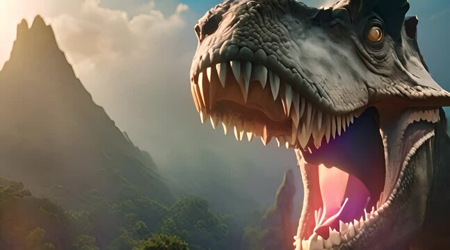 tyrannosaurus rex dinosaur for prehistoric education footage