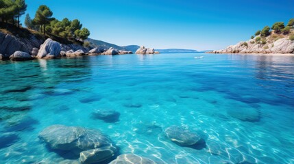 Fototapeta na wymiar Stunning Turquoise Waters of a Mediterranean Cove