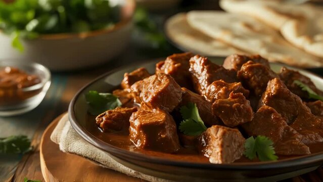 A plate of meat with a side of rice and a bowl of sauce