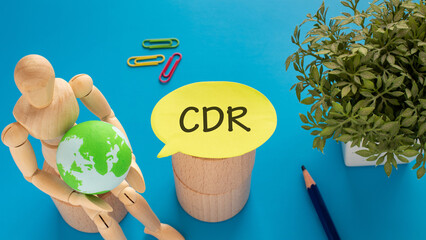 There is speech bubble with the word CDR. It is an abbreviation for Carbon Dioxide Removal as eye-catching image.