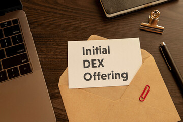 There is word card with the word Initial DEX Offering. It is as an eye-catching image.