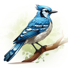 Watercolor Blue Jay vector, clipart Illustration, Generative Ai