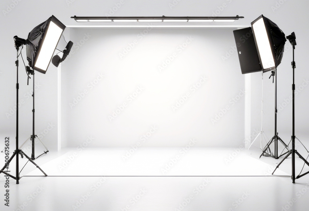 Poster 'rendering 3d floor room studio empty backdrop white splay product background gradient blank three-d