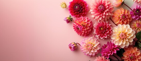 Obraz premium A pink and orange flower arrangement. The flowers are arranged in a way that they look like they are blooming