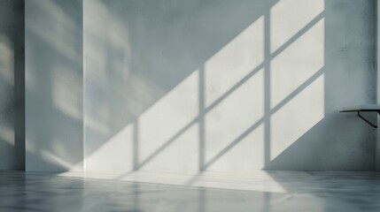Fototapeta premium Shadow overlay effect background, light and shadow outside the window. Shadow overlay effect and model of natural lightning inside the room