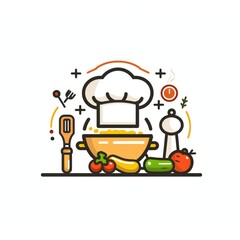 Chef's delight Culinary creativity icon, inspired kitchen mastery