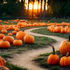 Pumpkin Patch at Sunset