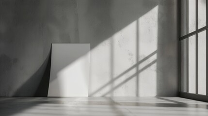 Obraz premium Shadow overlay effect background, light and shadow outside the window. Shadow overlay effect and model of natural lightning inside the room