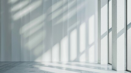 Obraz premium Shadow overlay effect background, light and shadow outside the window. Shadow overlay effect and model of natural lightning inside the room