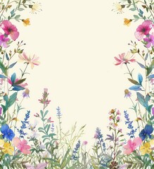 an illustrated notepad with watercolor floral elaborate borders