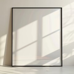 blank poster frame with simple and clear lighting interiors