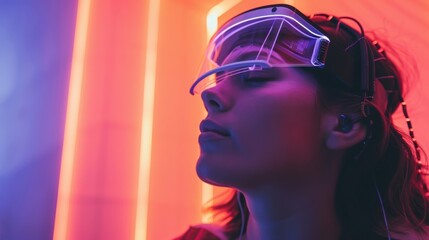 A person wearing a headband with electrodes engaging in a mindfulness practice that promises to rewire their brain for the better..