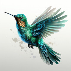 Obraz premium Watercolor Hummingbird vector, clipart Illustration, Generative Ai