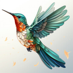 Obraz premium Watercolor Hummingbird vector, clipart Illustration, Generative Ai
