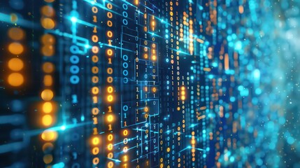 digital binary encrypted code matrix background