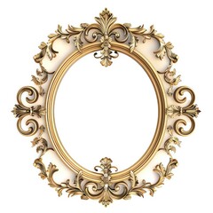 golden frame frame traditional tattoo style on white background