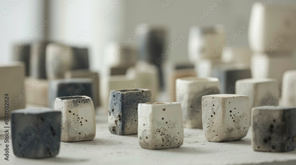 Poster Using unconventional techniques the artist has created a series of abstract ceramic pieces that defy explanation and classification..
