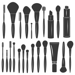 Silhouette makeup tool and equipment black color only
