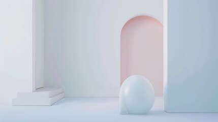 soft pastel shapes along the border, gentle hues framing the whitespace