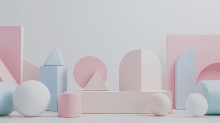soft pastel shapes along the border, gentle hues framing the whitespace