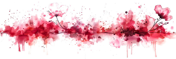 Pink watercolor blotch illustration on transparent background.