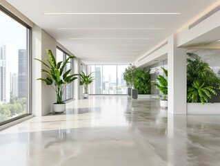 Fototapeta premium modern office with a lot of indoor plants