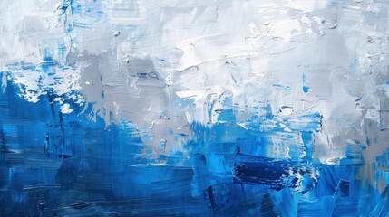 abstract blue brush strokes on canvas