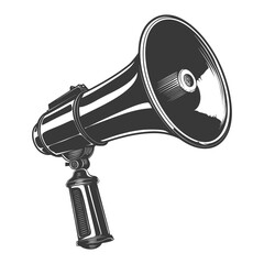 Silhouette Megaphone announcement black color only 